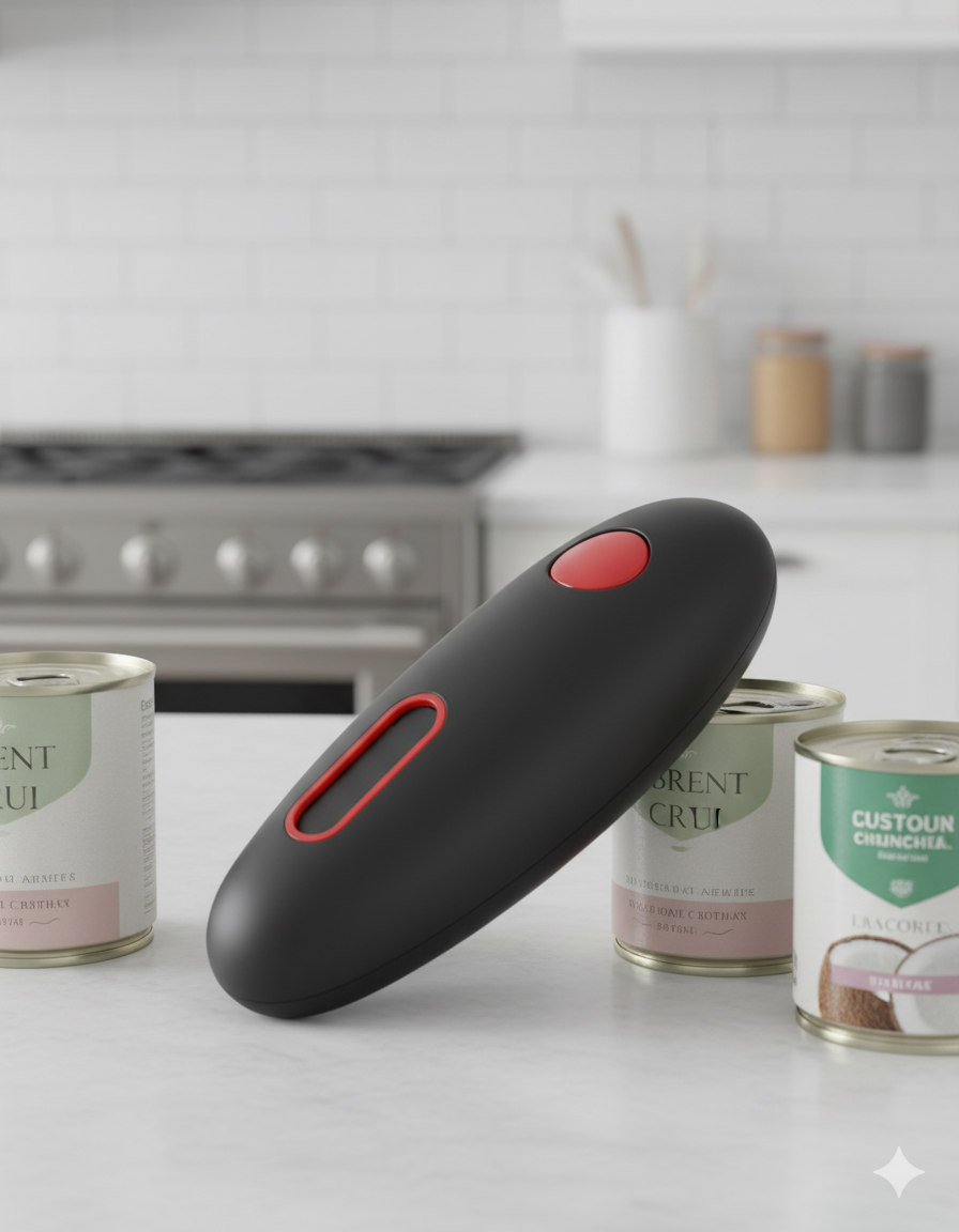 One-Touch Can Opener – Sleek, Portable & Easy to Use